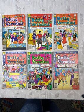 Archies Girls Betty and Veronica Comic Lot of 6 Issues Vintage Fun Humor Stories